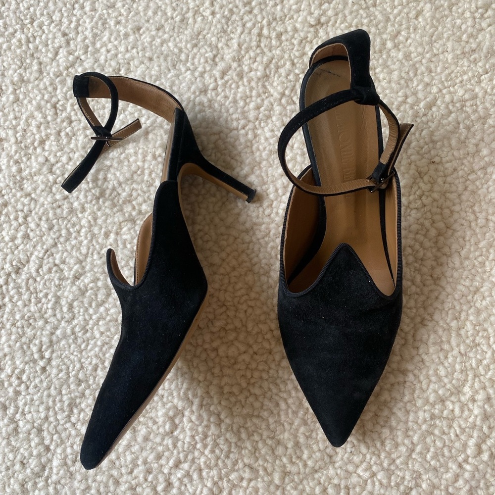 Le Monde Beryl black suede ankle strap heels Size 38